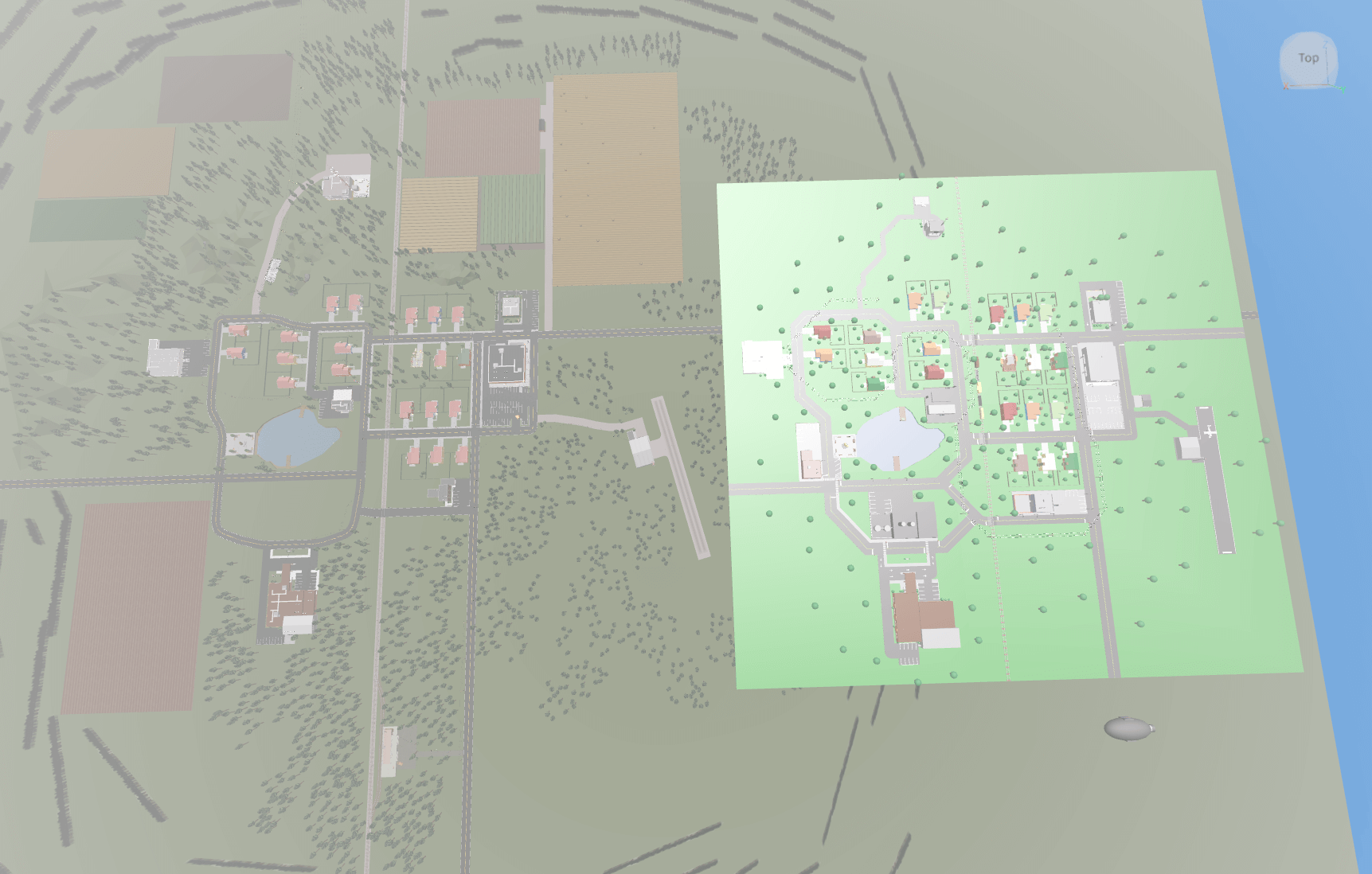 
    The classic Town of Robloxia shown on top of the new game's map. The new game is
    much more detailed.
  